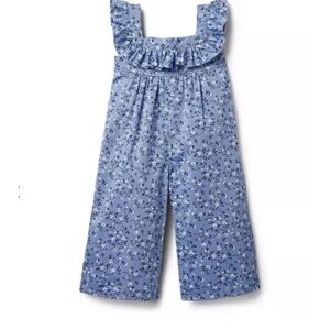 Janie and Jack Blue Floral Jumpsuit
